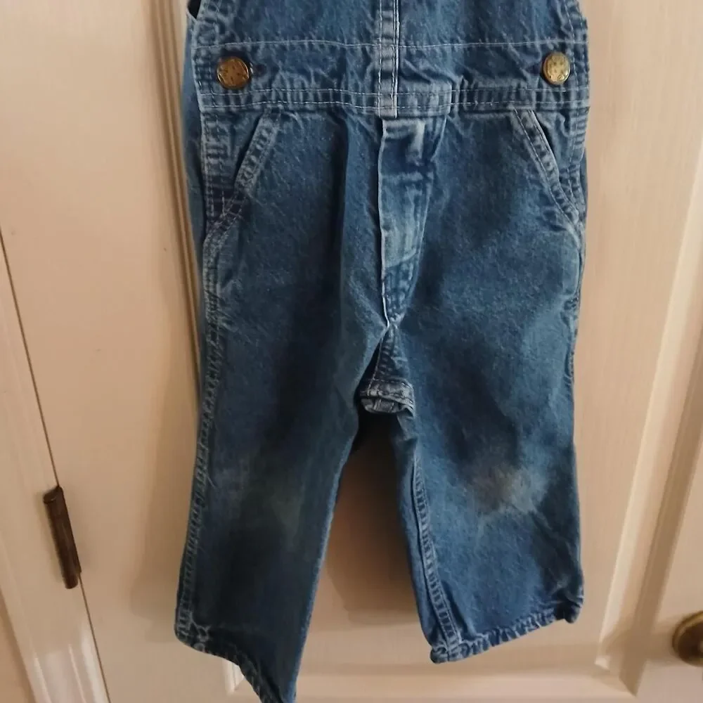 Vintage 90s Made in USA OshKosh B'gosh Denim Overalls 2T Classic Basic Utility